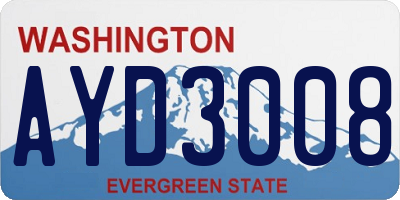 WA license plate AYD3008