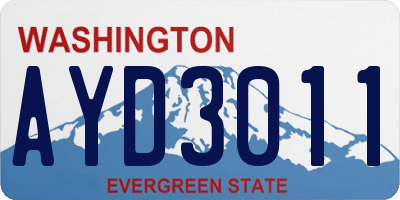 WA license plate AYD3011