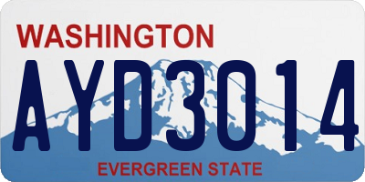 WA license plate AYD3014