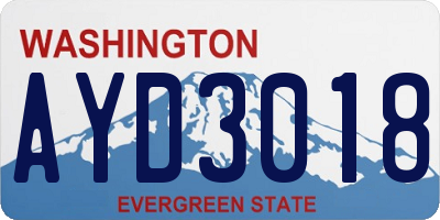 WA license plate AYD3018