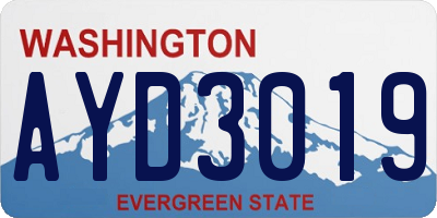 WA license plate AYD3019