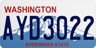 WA license plate AYD3022