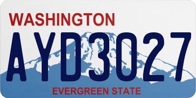 WA license plate AYD3027