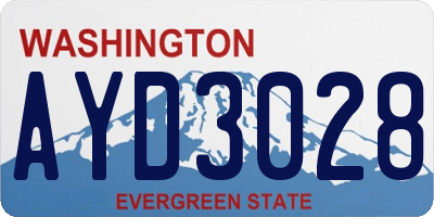 WA license plate AYD3028