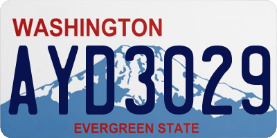 WA license plate AYD3029