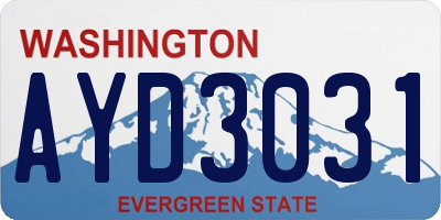 WA license plate AYD3031