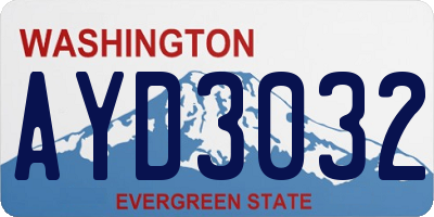 WA license plate AYD3032