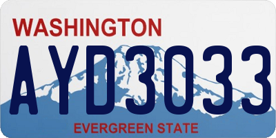 WA license plate AYD3033