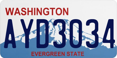 WA license plate AYD3034