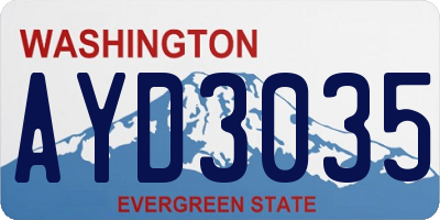 WA license plate AYD3035
