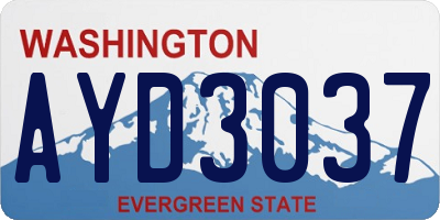 WA license plate AYD3037