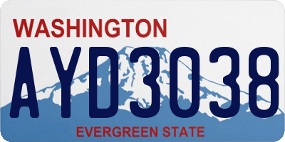 WA license plate AYD3038