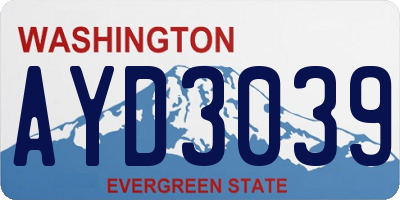 WA license plate AYD3039
