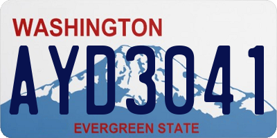 WA license plate AYD3041