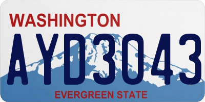 WA license plate AYD3043