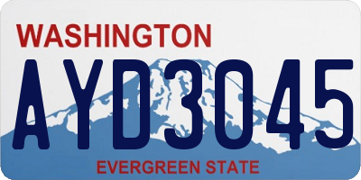 WA license plate AYD3045
