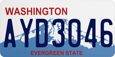 WA license plate AYD3046
