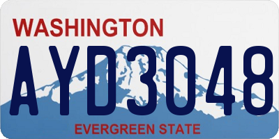 WA license plate AYD3048