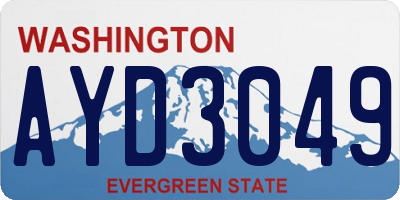 WA license plate AYD3049