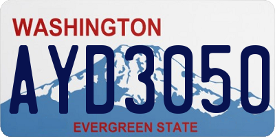 WA license plate AYD3050