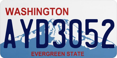WA license plate AYD3052