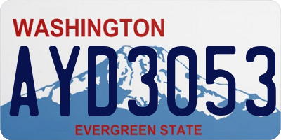WA license plate AYD3053