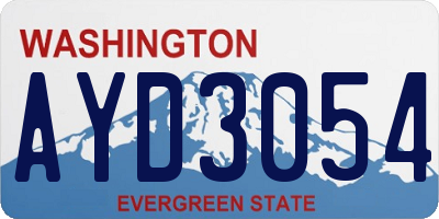 WA license plate AYD3054