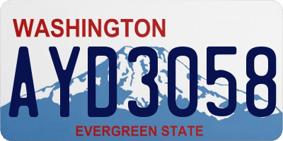 WA license plate AYD3058