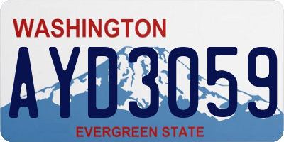 WA license plate AYD3059