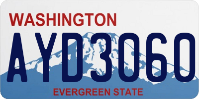 WA license plate AYD3060