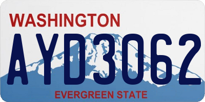 WA license plate AYD3062