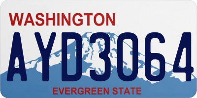 WA license plate AYD3064