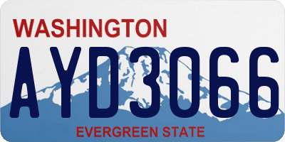 WA license plate AYD3066