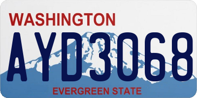 WA license plate AYD3068