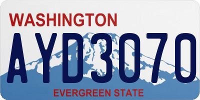WA license plate AYD3070