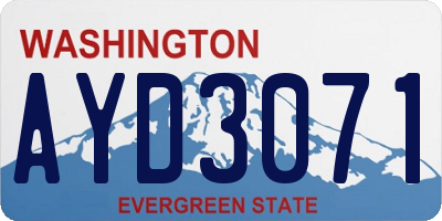 WA license plate AYD3071