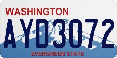 WA license plate AYD3072