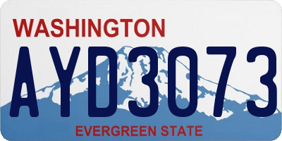 WA license plate AYD3073