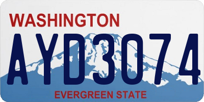 WA license plate AYD3074