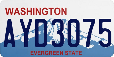 WA license plate AYD3075