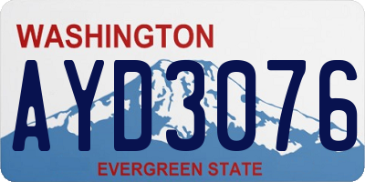 WA license plate AYD3076