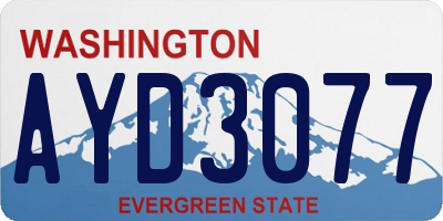 WA license plate AYD3077