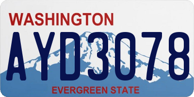 WA license plate AYD3078