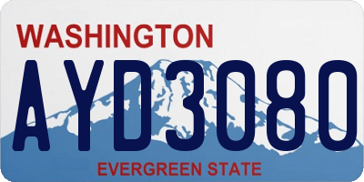 WA license plate AYD3080