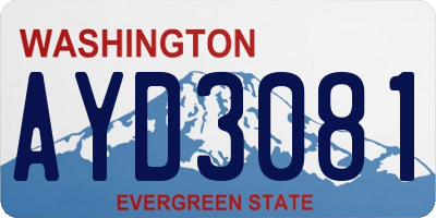 WA license plate AYD3081