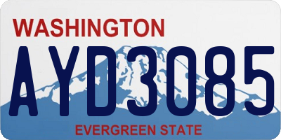 WA license plate AYD3085