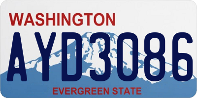 WA license plate AYD3086