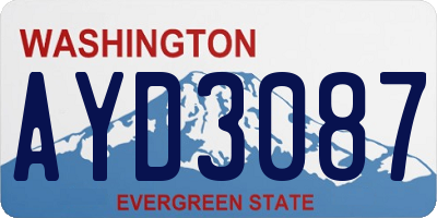 WA license plate AYD3087