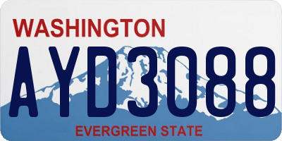 WA license plate AYD3088