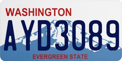 WA license plate AYD3089
